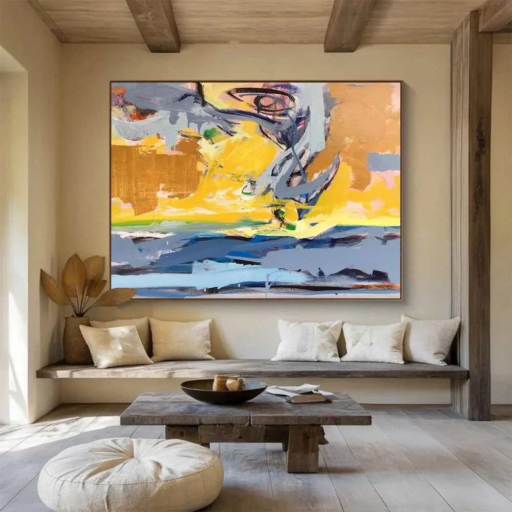 Tropical Sea Living - large minimal art for apartment